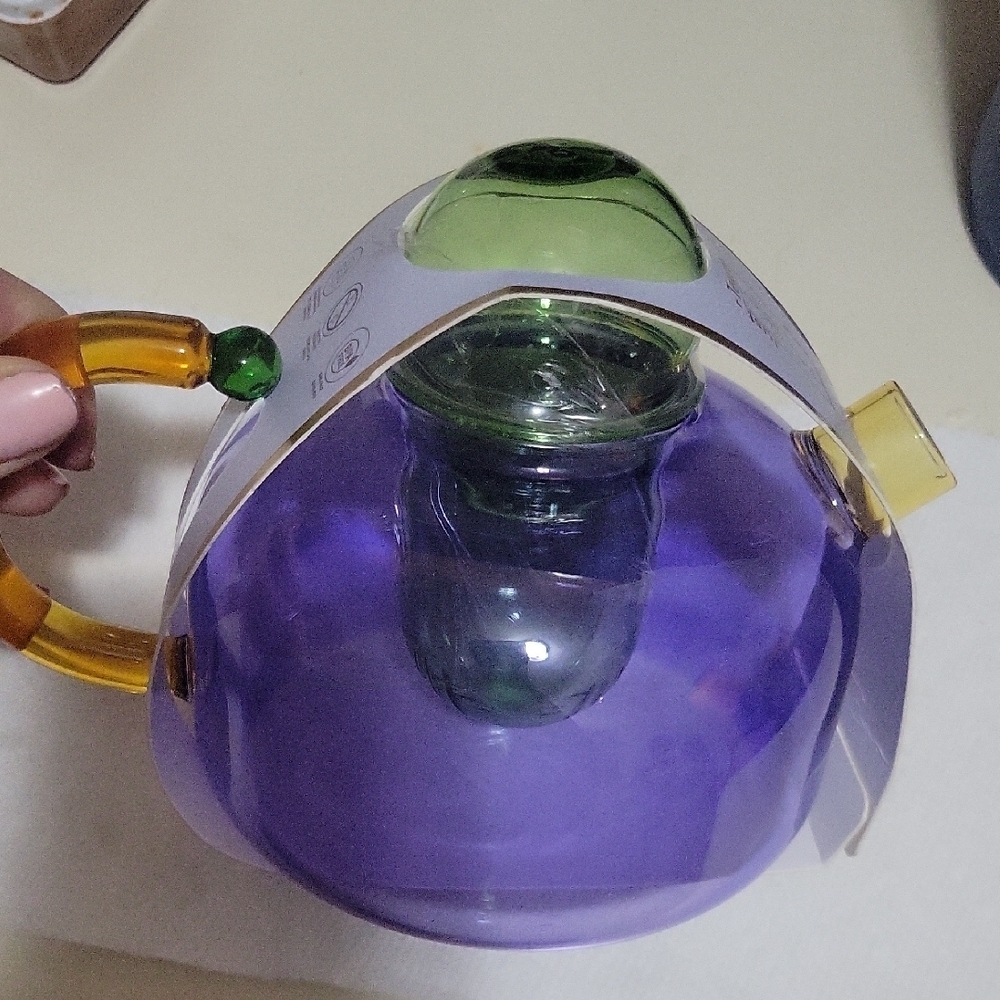 Vibrant Glass Teapot‎ with Lid